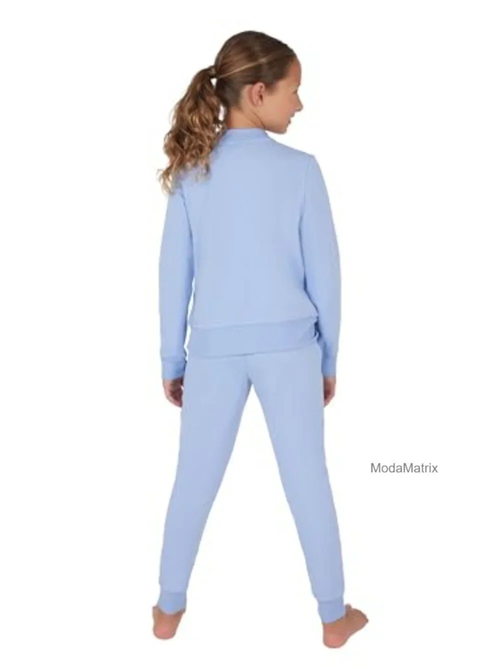 Girls 2 Piece Brushed Crossover Long Sleeve Top & Jogger Workout Set